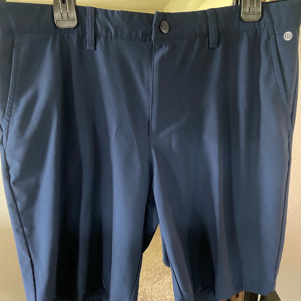 adidas Men's Dark Blue Flat Front Shorts